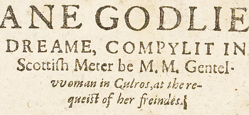 Title page for 'Ane Godlie Dreame'