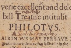'Philotus' title page from the 1603 edition published in Edinburgh by Robert Charteris.